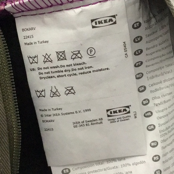 NWT IKEA Bokarv Turkish kilim pink wool cushion cover 20”x20” - Picture 6 of 7